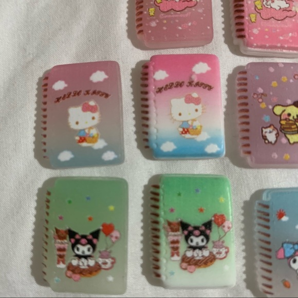 Hello Kitty Sanrio Mini Notebook Charms for DIY set of 10; half glow in the dark - Picture 3 of 6